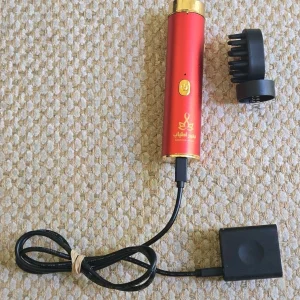 Electric Bakhoor Burner Portable Incense Diffuser Red Gold USB Rechargeable