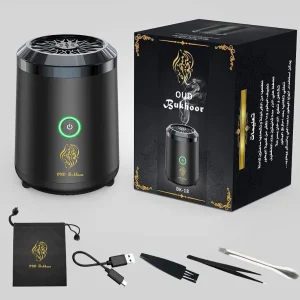 BK-18 Portable Electric Bakhoor Burner for Car Home USB Oud Incense Holder